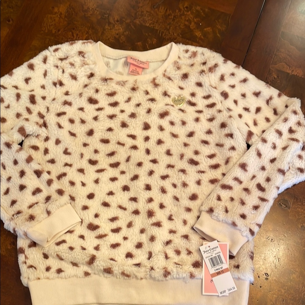 Cozy White and Brown Polka Dot Sweater